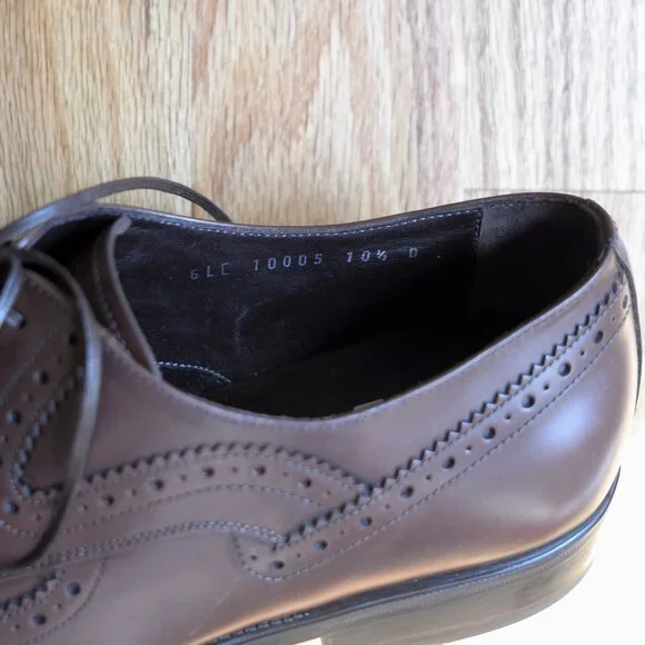 Salvatore Ferragamo NEW Men’s Brown Leather Wingtip Oxfords 10.5 D - Picture 7 of 13